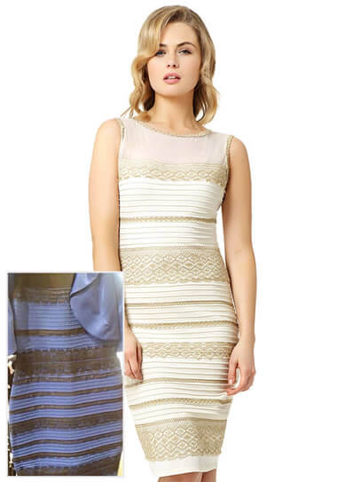 La tienda que creo el vestido ha lanzado una versión en dorado y blanco.